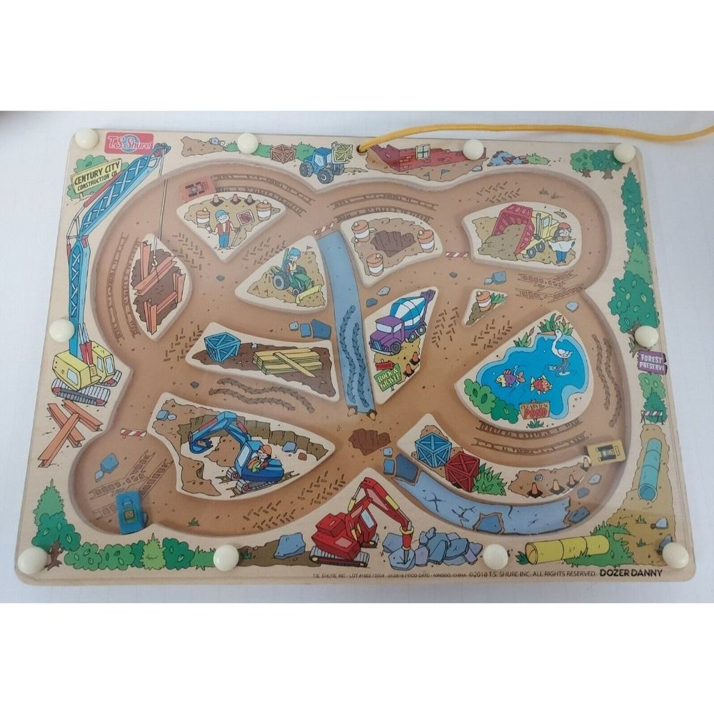 Dozer Danny  by T.S. Shure-  Wood Construction Themed Maze Toy & Magnetic Wand K
